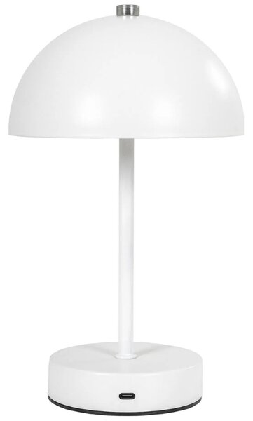 Nordic Living Bílá kovová stolní LED lampa Halle
