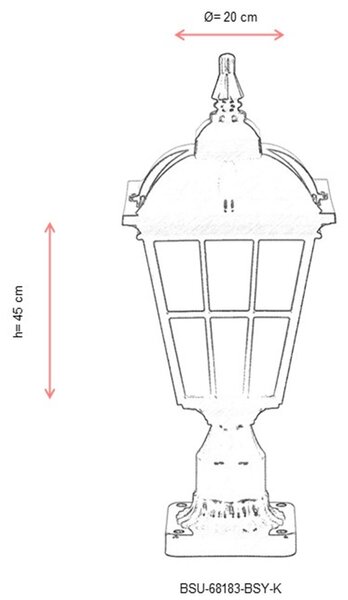 ASIR Venkovní lampa BSU-68183 černá