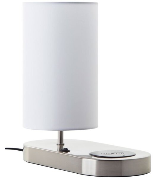 Brilliant 60091/75 Stolní lampa CLARIE bílá, bezdrátové nabíjení