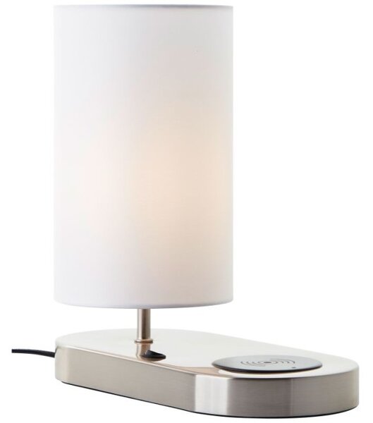 Brilliant 60091/75 Stolní lampa CLARIE bílá, bezdrátové nabíjení