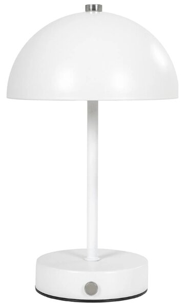 Nordic Living Bílá kovová stolní LED lampa Halle
