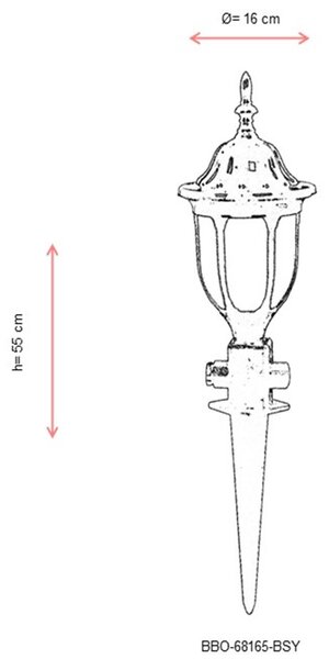 ASIR Venkovní lampa BBO-68165 černá
