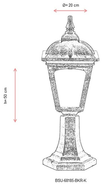 ASIR Venkovní lampa BSU-68185 hnědá