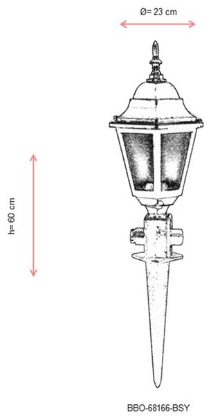 ASIR Venkovní lampa BBO-68166 černá