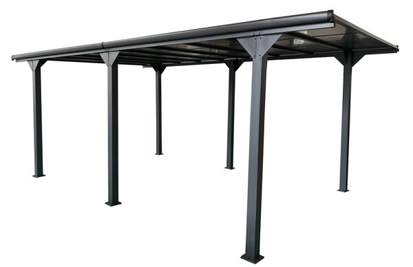 Hliníkový přístřešek pro auto Lombardie 3x5,8 Garden Point antracitový