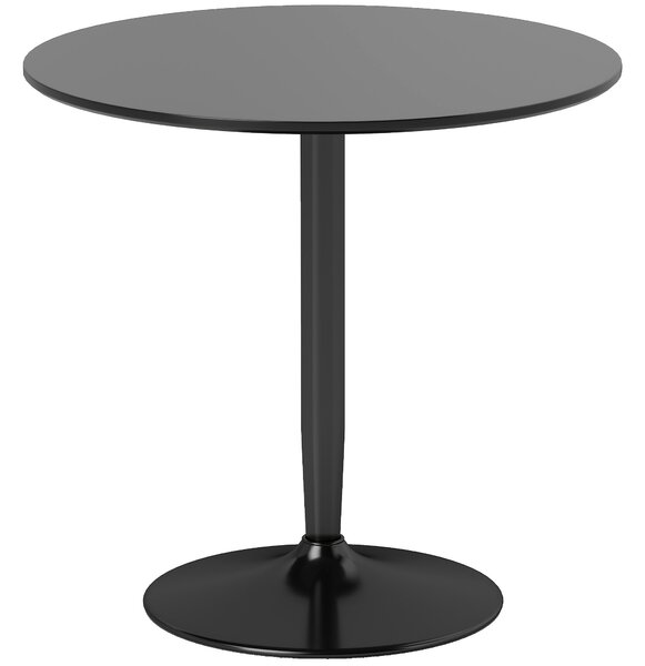 HOMCOM kulatý jídelní stůl Ø80 x 75 cm – pro 2 osoby, lakovaný ocelový podstavec, protiskluzové nožky | Aosom