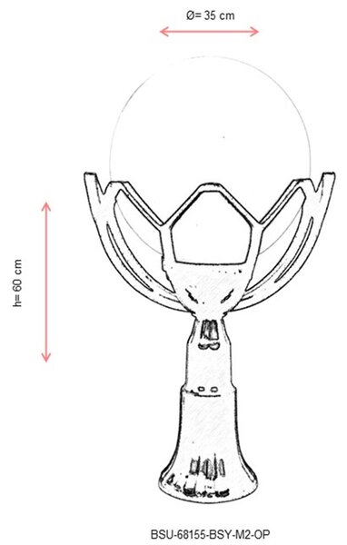 ASIR Venkovní lampa BSU-68155 černá