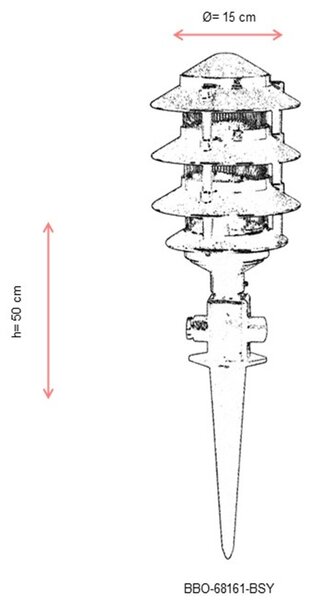 ASIR Venkovní lampa BBO-68161 černá