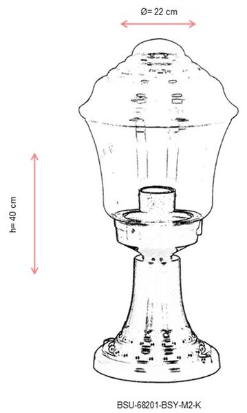 ASIR Venkovní lampa BSU-68201 černá