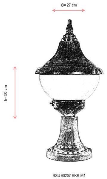 ASIR Venkovní lampa BSU-68207 hnědá