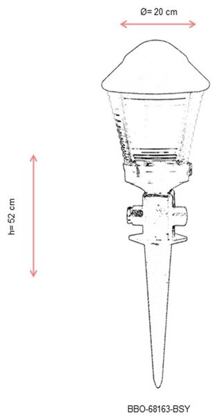 ASIR Venkovní lampa BBO-68163 černá