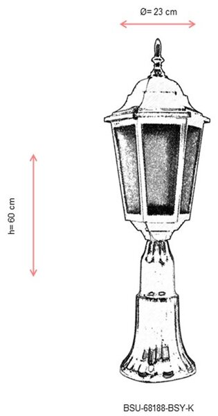 ASIR Venkovní lampa BSU-68188 černá