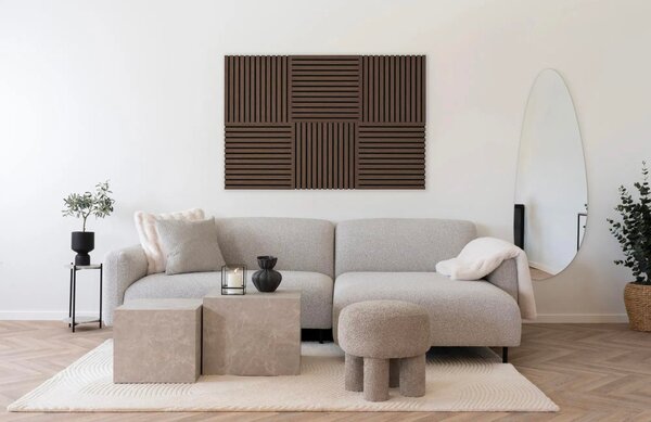 Nordic Living Ořechový akustický panel Zuis 52 x 52 cm