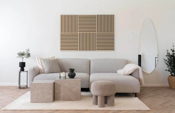Nordic Living Dubový akustický panel Zuis 52 x 52 cm