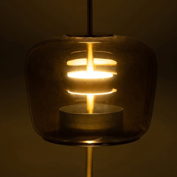 Hnědá skleněná stolní LED lampa J-line Gally