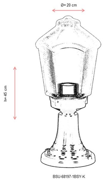 ASIR Venkovní lampa BSU-68197 černá
