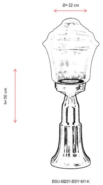 ASIR Venkovní lampa BSU-68201 černá