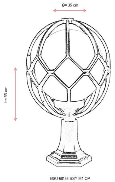 ASIR Venkovní lampa BSU-68155 černá