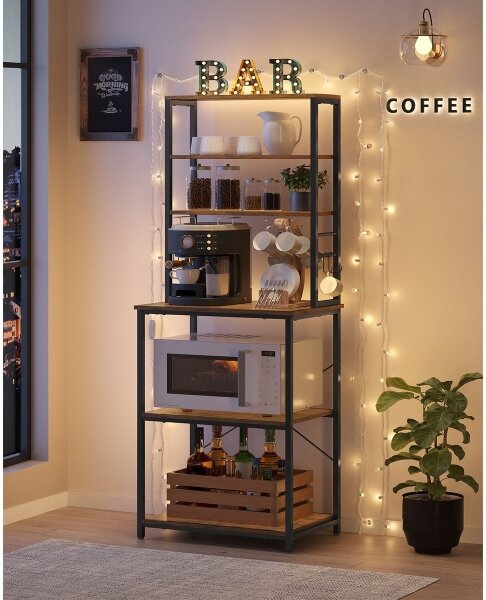 Policový regál MARGE hnědá/černá