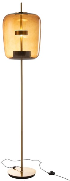 -25 % Dny MOMENTI– Hnědá skleněná stojací LED lampa J-line Gally 168 cm