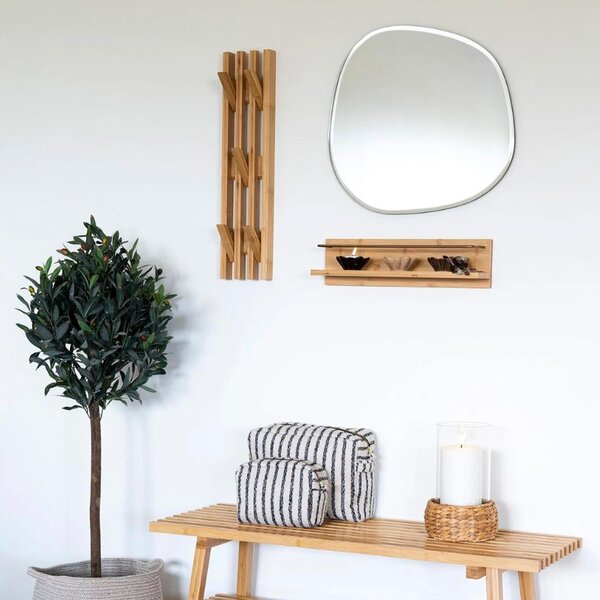 Nordic Living Bambusový nástěnný věšák Ember 60 x 14 cm