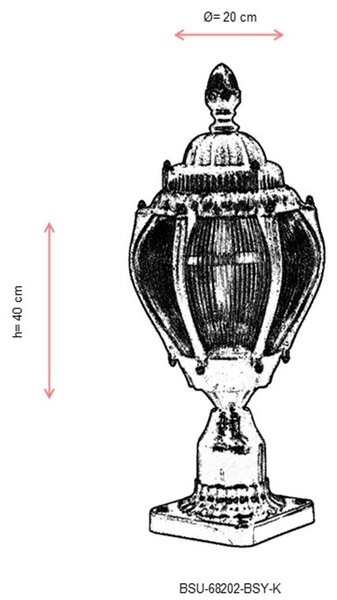 ASIR Venkovní lampa BSU-68202 černá