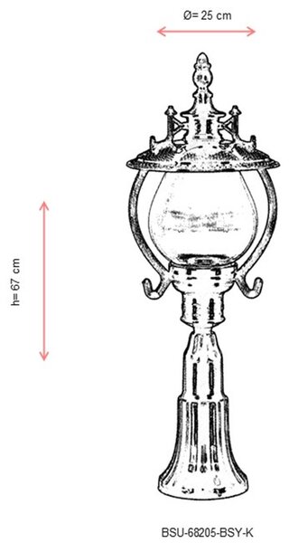 ASIR Venkovní lampa BSU-68205 černá