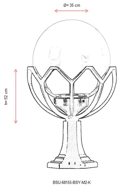 ASIR Venkovní lampa BSU-68155 černá