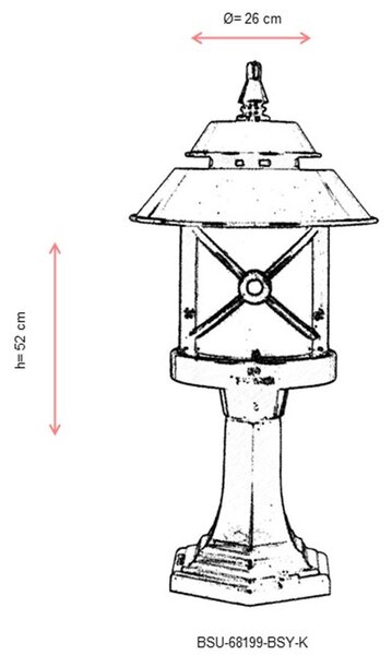 ASIR Venkovní lampa BSU-68199 černá