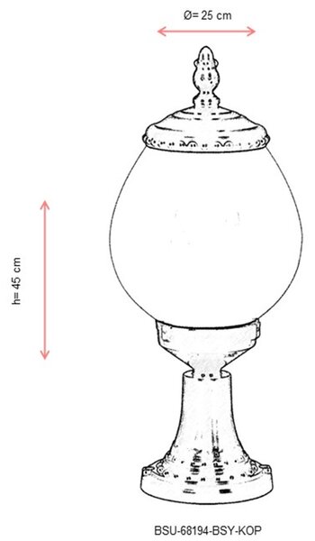 ASIR Venkovní lampa BSU-68194 černá