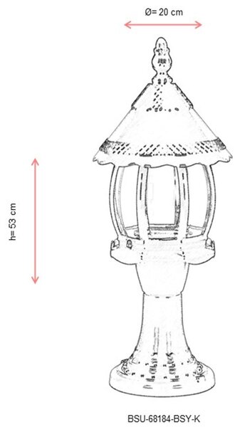 ASIR Venkovní lampa BSU-68184 černá