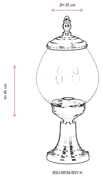 ASIR Venkovní lampa BSU-68194 černá
