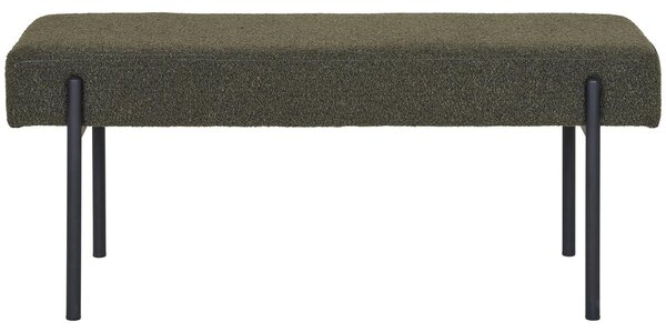 Nordic Living Tmavě zelená bouclé lavice Swipper 100 cm