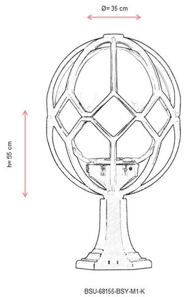 ASIR Venkovní lampa BSU-68155 černá