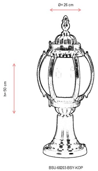 ASIR Venkovní lampa BSU-68203 černá
