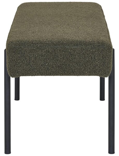 Nordic Living Tmavě zelená bouclé lavice Swipper 100 cm