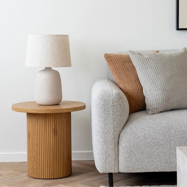 Nordic Living Odkládací stolek Benovia 48 cm s dřevěným dekorem