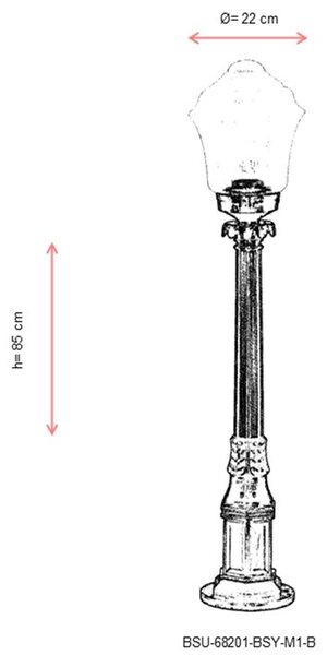ASIR Venkovní lampa BSU-68201 černá