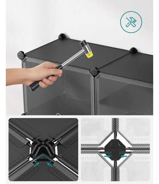 Modulární regál s přihrádkami BOXIFY černá