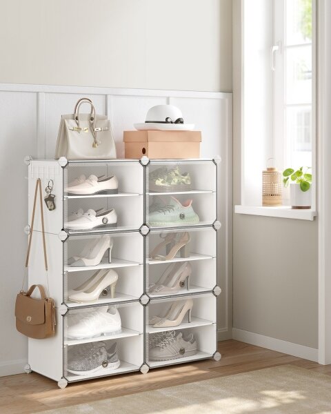 Modulární regál s přihrádkami BOXIFY 83x94x32 cm bílá