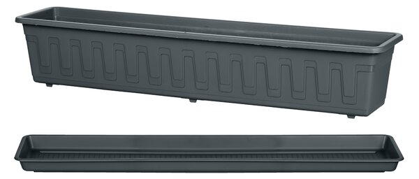 PARKSIDE® Sada balkonového truhlíku s miskou pod truhlík, 80 cm, 2dílná, antracitová (800006381)