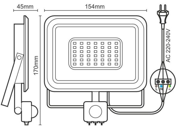LED Reflektor se senzorem LED/30W/230V 4000K IP44