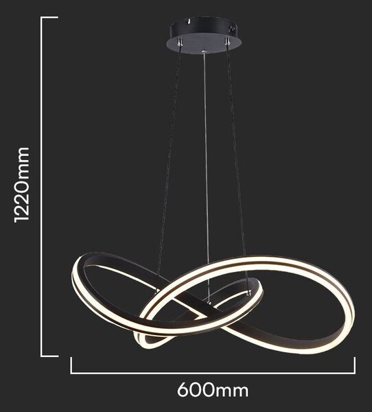 LED Solution Černé závěsné LED svítidlo designové 60cm 40W CCT 23373