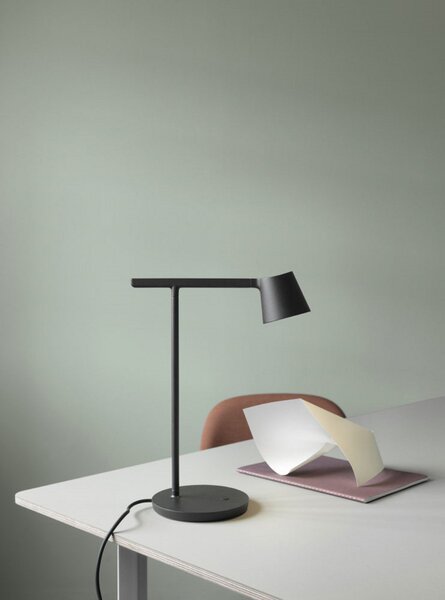 Stolní lampa Muuto, stmívatelné, Černá, Obývací pokoj, Hliník