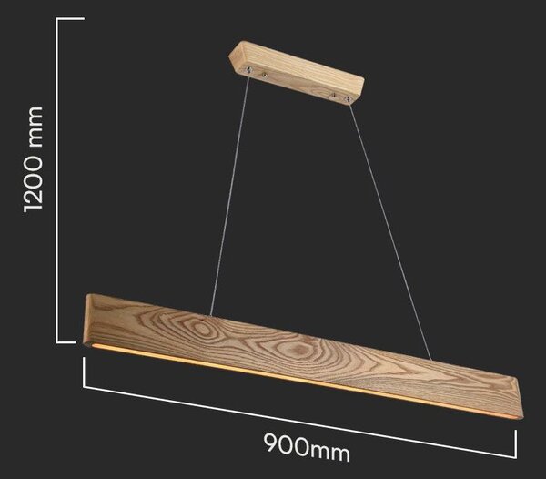 LED Solution Lineární závěsné LED svítidlo designové s dřevěným dekorem 90cm 24W 23365