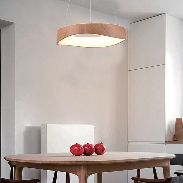 LED Solution Závěsné LED svítidlo kulaté designové s dřevěným dekorem 40cm 18W 23363