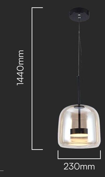 LED Solution Černé závěsné LED svítidlo s jantarovým stínidlem 23cm 6W 23379
