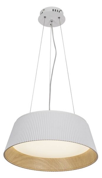 Candellux Bílé závěsné LED svítidlo Umbria s dřevěným dekorem 24W 31-24176