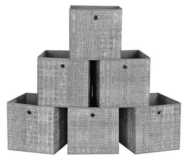 Úložný box 6 ks CURAN 30x30x30 cm šedá