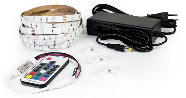 Barevný RGB LED pásek za televizi s dálkovým ovladačem a příslušenstvím pro montáž - LED Solution - LED diodové pásky > Sady LED pásků